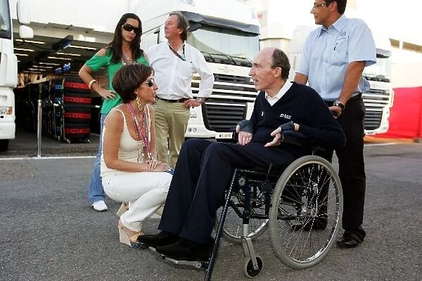 Formula One World Championship: Vivianne Senna talks with Frank Williams Williams Team Owner