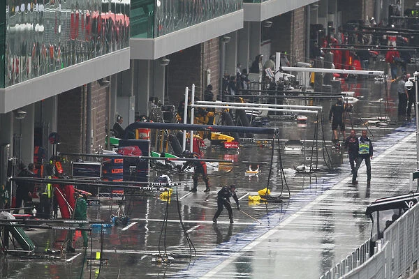 Formula One World Championship: A wet pit lane