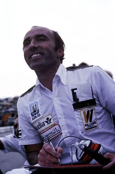 Formula One World Championship: Williams Team Owner Frank Williams celebrates Alan Joness second consecutive victory and the third in a