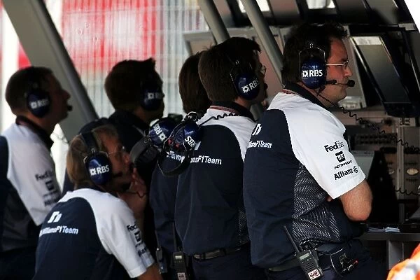 Formula One World Championship: Williams team on the pit wall