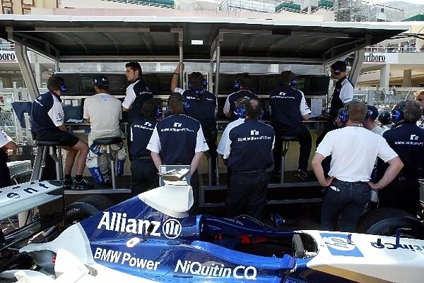 Formula One World Championship: The Williams team watch qualifying