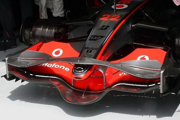Formula One World Championship: Front wing of Lewis Hamilton McLaren Mercedes MP4  /  23