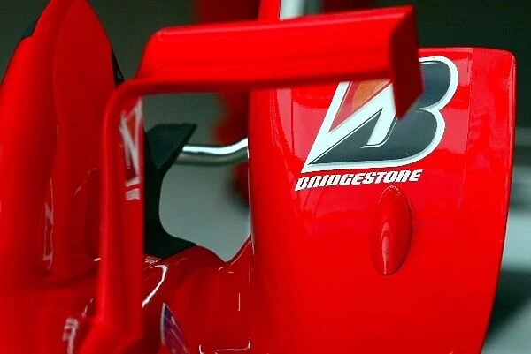 Formula One World Championship: Winglet detail on the Ferrari F2003-GA