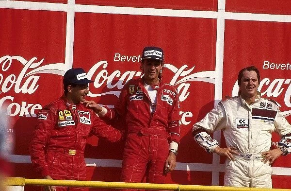 Formula One World Championship: Winner Gerhard Berger Ferrari F187, 2nd placed Michele Alboreto Ferrari F187 and 3rd placed Eddie Cheever ArrowsA10B