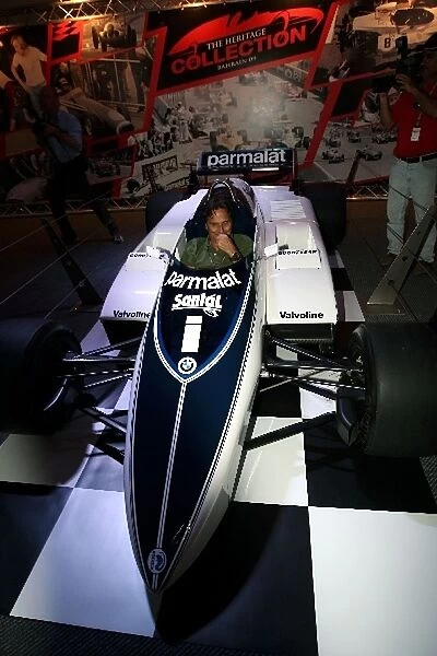 Formula One World Championship: Former World Champion Nelson Piquet attends the opening of the Bernie Ecclestone Heritage GP car collection