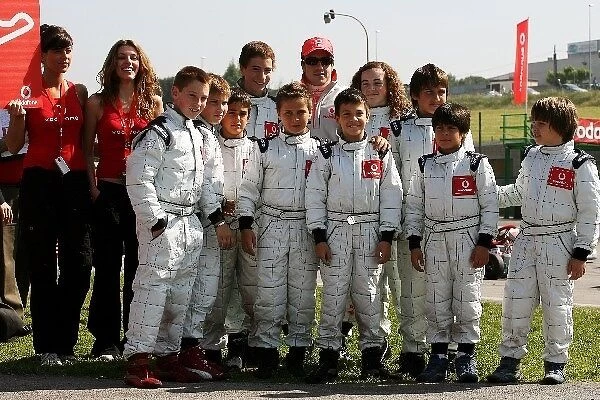 Formula One World Championship: Young drivers at the Vodafone Spain Go-Karting challenge with Fernando Alonso McLaren