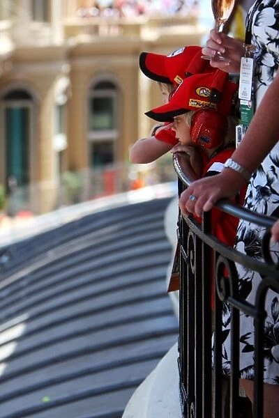 Formula One World Championship: Young fans await the start of the race