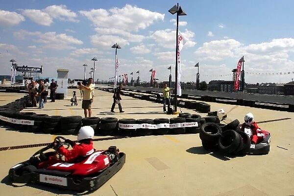 Formula One World Championship: Young go-karters have a race at a Vodafone event