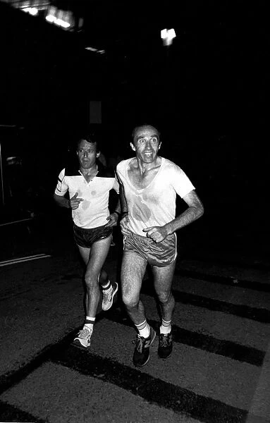 Frank Williams and Jackie Oliver jogging before: FRANK WILLIAMS HISTORY