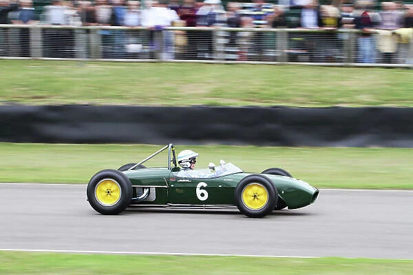 Goodwood Estate, West Sussex, England. 12th - 15th September 2013. Jim Clark tribute. John Surtees, Lotus 18. Ref: IMG_3348a. World copyright: Kevin Wood / LAT Photographic