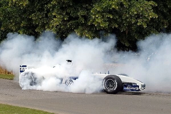 Goodwood Festival of Speed: Antonio Pizzonia Williams BMW FW25 performs a burnout
