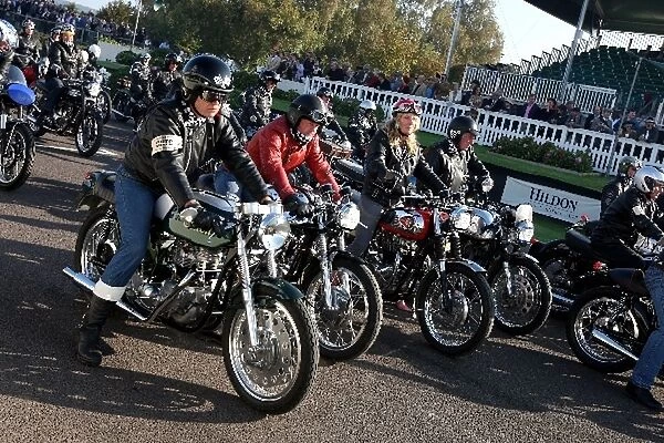 Goodwood Revival: Motorcycle parade: Goodwood Revival, Goodwood, England, 19 - 21 September 2008