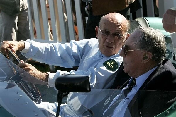 Goodwood Revival: R-L: Sir Jack Brabham and Sir Stirling Moss