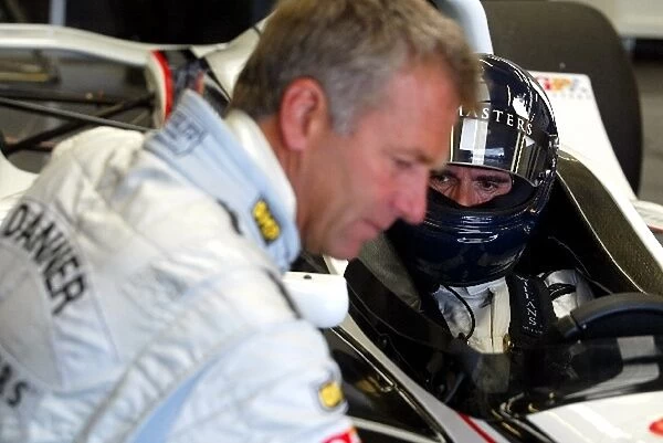 GP Masters: Damon Hill receives some advice from Christian Danner