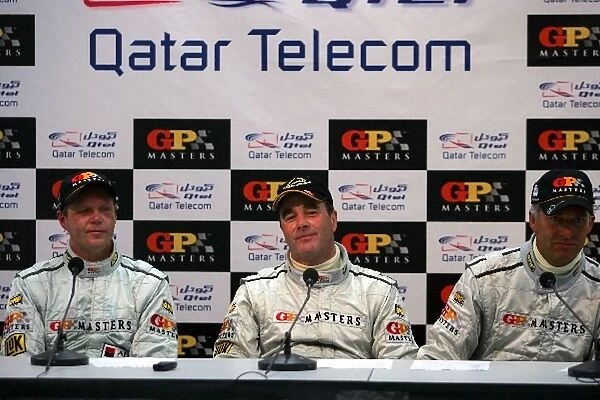 GP Masters: L-R: Eric van de Poele, Nigel Mansell and Christian Danner