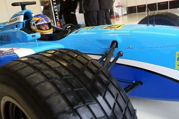 GP Masters: Wet tyres on the car of Stefan Johansson
