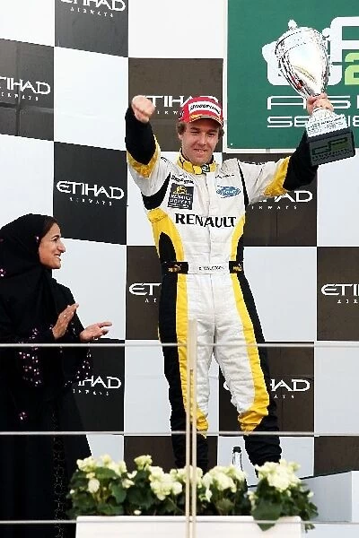 GP2 Asia Series: Davide Valsecchi iSport International celebrates his second position on the podium