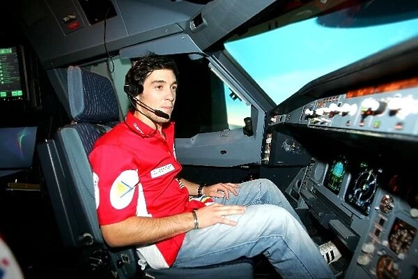 GP2 Asia Series: My Qi-Meritus. Mahara driver Alvaro Parente in the Airbus A330 Simulator at the Gulf Air Airport Flight Simulator Centre