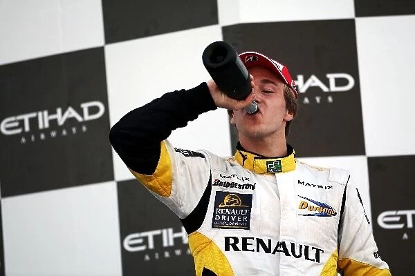 GP2 Asia Series: Race winner Davide Valsecchi iSport International celebrates on the podium