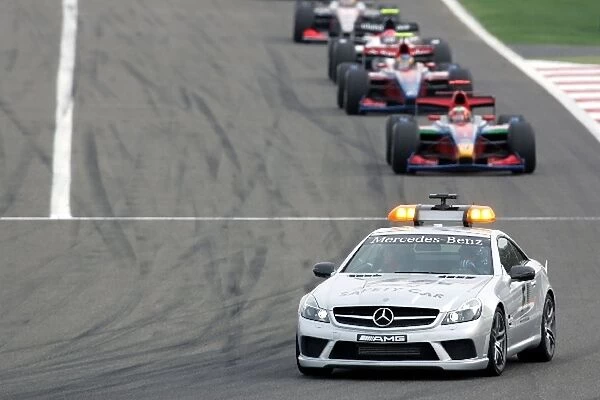 GP2 Asia Series: The safety car leads the field