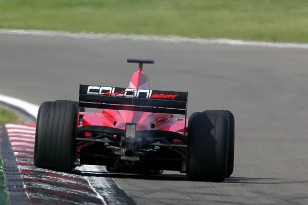 GP2: The car of Gianmaria Bruni Coloni smokes