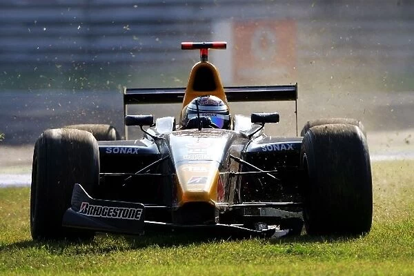 GP2: Michael Ammermuller Arden International runs wide with damaged front wing