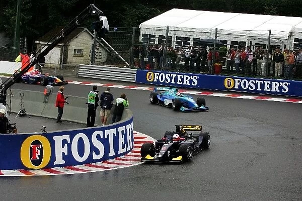GP2 Series: Adam Carroll Super Nova leads the start of the race behind the safety car
