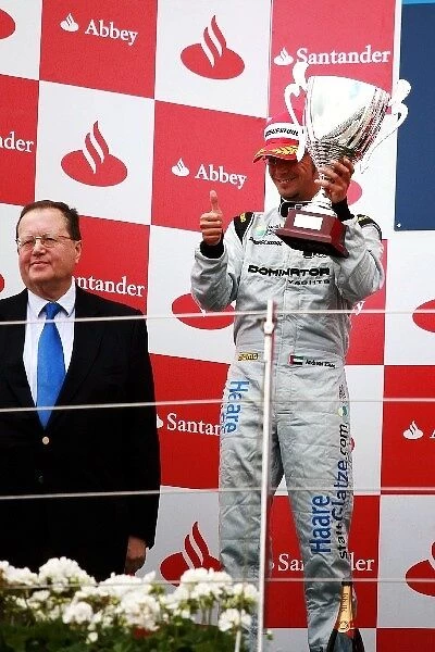 GP2 Series: Andi Zuber FMSI celebrates his second position on the podium