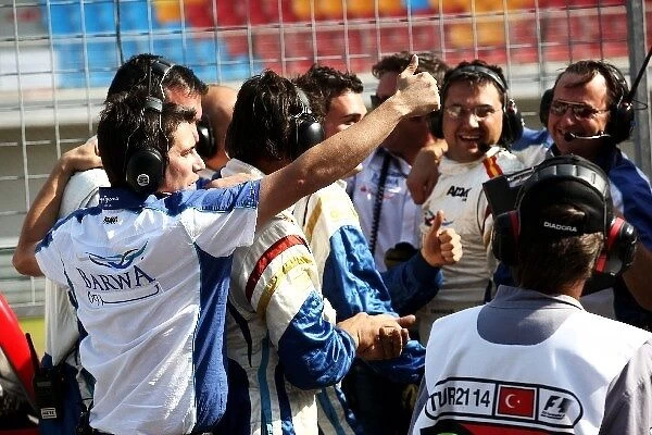 GP2 Series: Barwa Addax Team celebrate victory for Vitaly Petrov