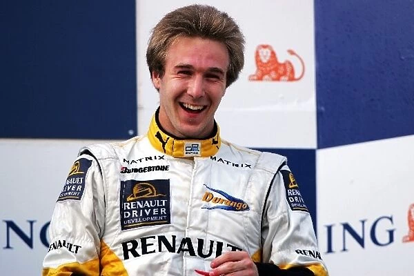 GP2 Series: Davide Valsecchi Durango celebrates his third position on the podium