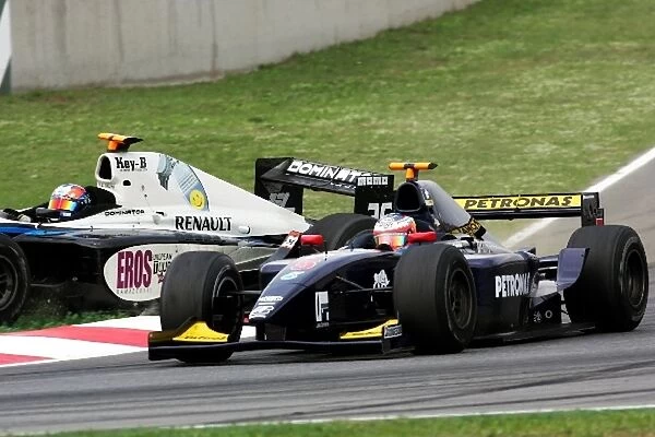 GP2 Series: Gianmaria Bruni Trident Racing and Jose Maria Lopez Super Nova crash