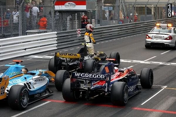 GP2 Series: GP2 race is abandoned behind the safety car after the crash of Romain Grosjean Barwa Addax Team