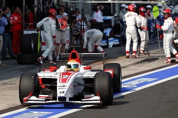 GP2 Series: Lewis Hamilton ART Grand Prix makes a pit stop