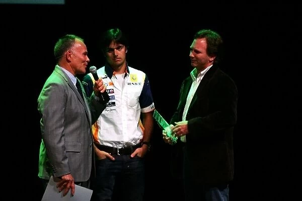 GP2 Series: Peter Windsor Nelson Piquet Jr. and Christian Horner Red Bull Racing Team Principal at the GP2 Series Welcome Party
