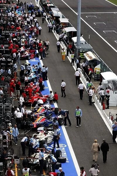 GP2 Series: The pit lane: GP2 Series, Rd 4, Practice and Qualifying, Magny-Cours, France, Friday 20 June 2008