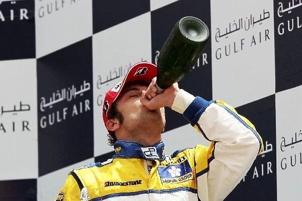 GP2 Series: Third placed Luca Filippi Super Nova International celebrates on the podium