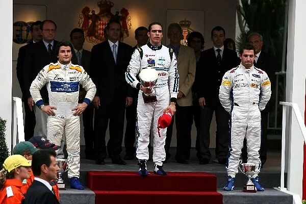 GP2 Series: The podium: Giorgio Pantano Campos Grand Prix, second; Pastor Maldonado Trident Racing, race winner; Timo Glock iSport International