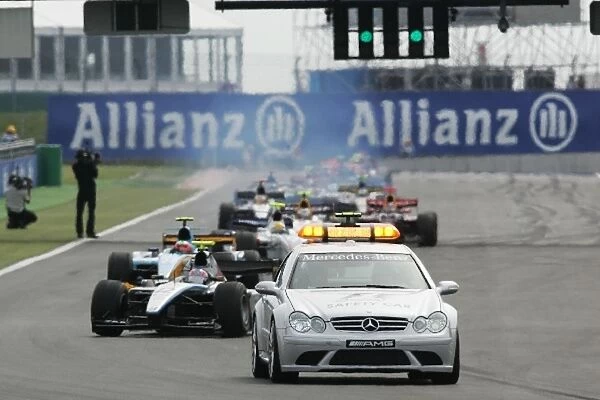 GP2 Series: The race gets underway again after an hours delay