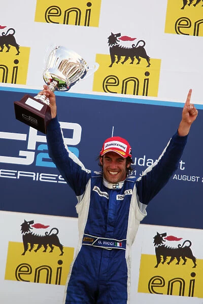 GP2 Series: Race winner Giacomo Ricci DPR celebrates on the podium