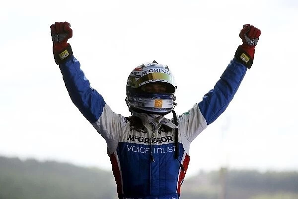GP2 Series: Race winner Giedo van der Garde iSport International, celebrates in Parc Ferme