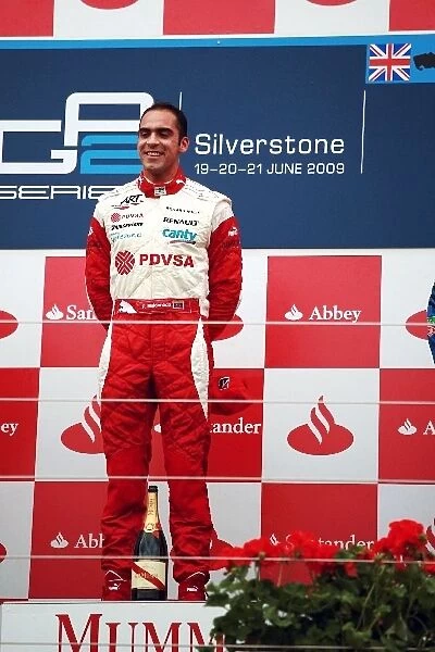 GP2 Series: Race winner Pastor Maldonado ART Grand Prix on the podium
