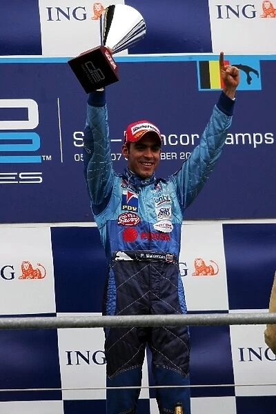 GP2 Series: Race winner Pastor Maldonado Piquet Sports celebrates on the podium