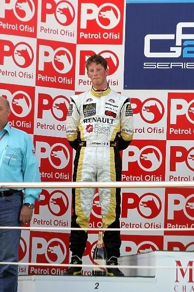 GP2 Series: Romain Grosjean ART on the podium