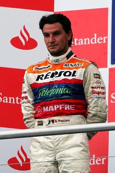 GP2 Series: Second placed Giorgio Pantano Racing Engineering on the podium