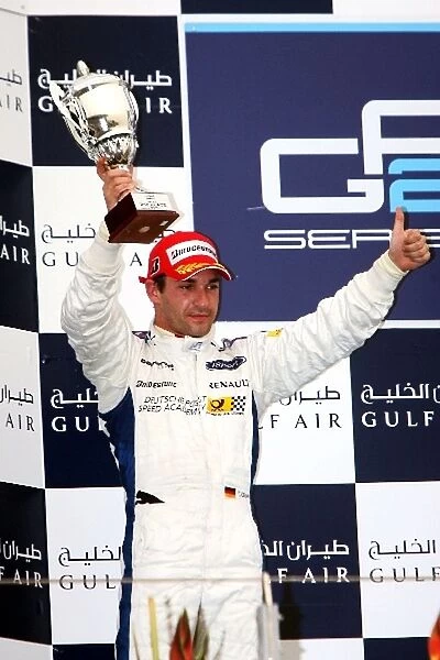 GP2 Series: Second placed Timo Glock iSport International celebrates on the podium