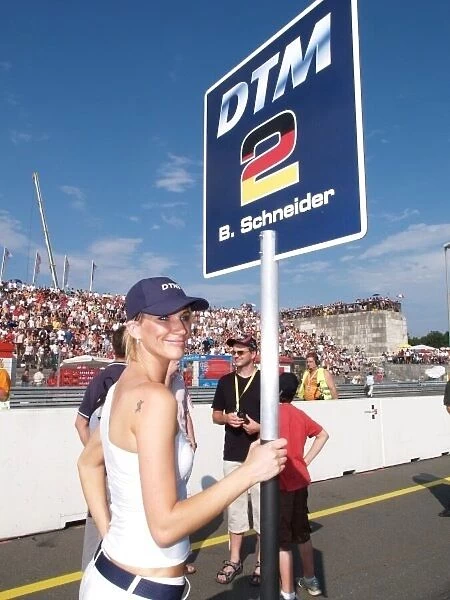 DTM. Grid girl of Bernd Schneider (GER) Vodafone AMG-Mercedes.