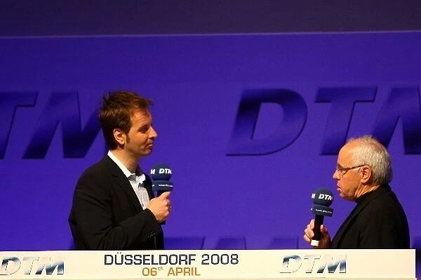 Hans-Werner Aufrecht ITR President, is interviewed: 2008 DTM Presentation, Dusseldorf, Germany, Sunday 6 April 2008