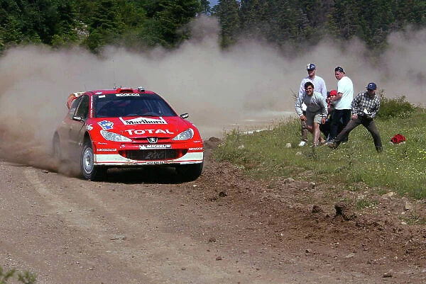 Harri Rovanpera, Peugeot 206 WRC, Acropolis Rally 2003. Photo: McKlein / LAT
