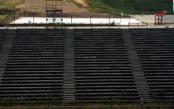 Hungary F1 Preview atmosphere. Empty circuit Grandstands. photo: Jed Leicester