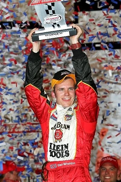 Indy Racing League: Dan Wheldon celebrates his win in the Sun Trust Indy Challenge, Richmond International Raceway, Richmond, VA, 26, June, 2004